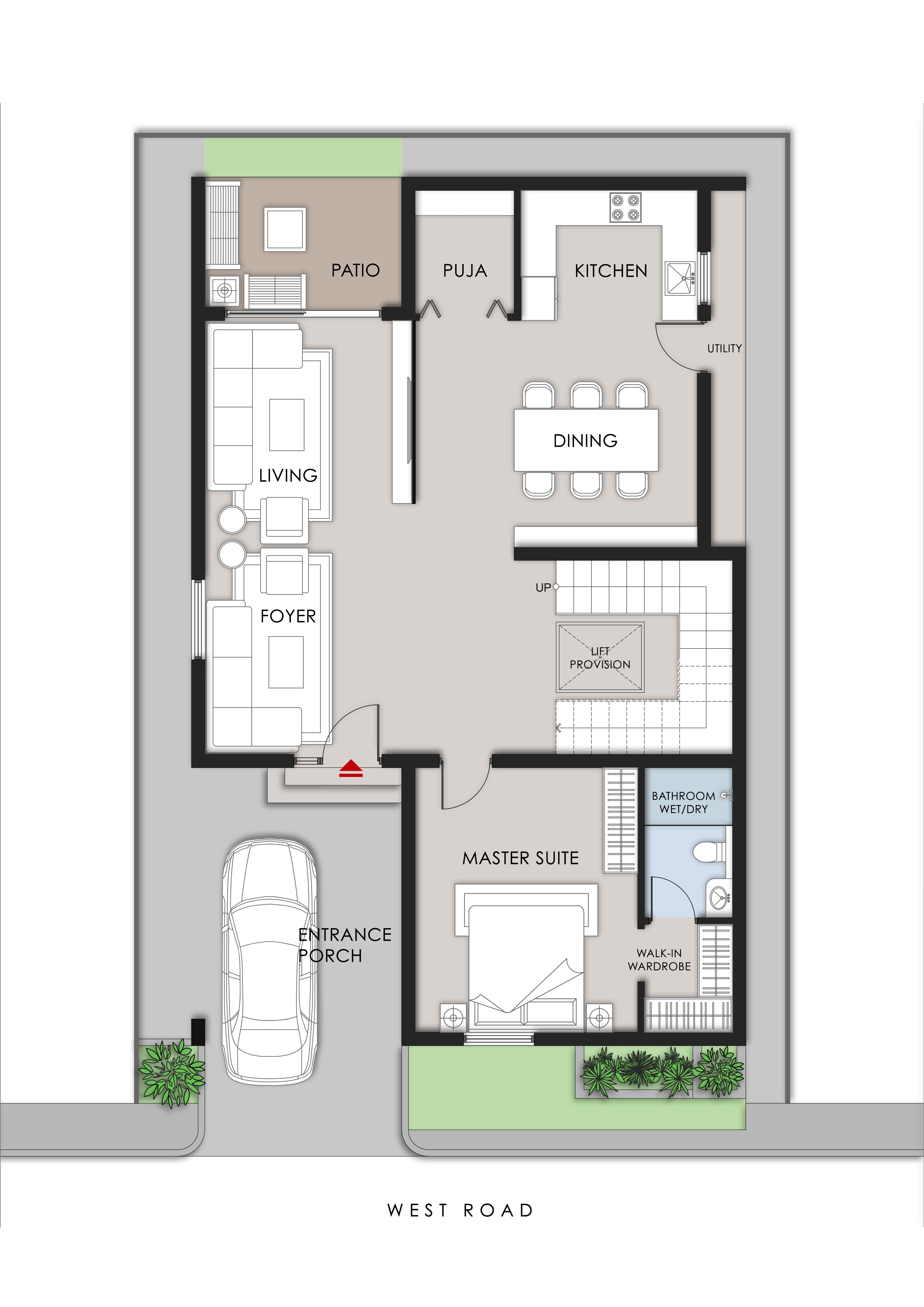 Ground Floor Plan - West